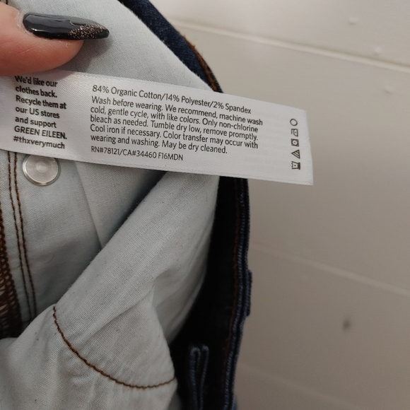 EILEEN Fisher dark wash skinny jeans 8P - Picture 8 of 12